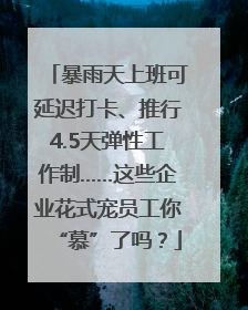 暴雨天上班可延迟打卡、推行4.5天弹性工作制……这些企业花式宠员工你“慕”了吗？