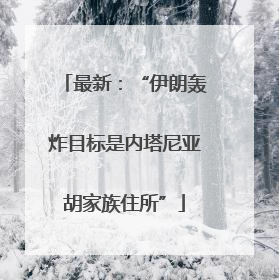 最新：“伊朗轰炸目标是内塔尼亚胡家族住所”