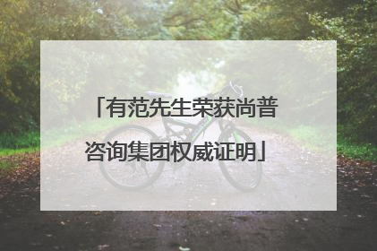 有范先生荣获尚普咨询集团权威证明