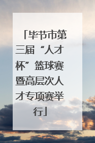毕节市第三届“人才杯”篮球赛暨高层次人才专项赛举行