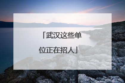 武汉这些单位正在招人