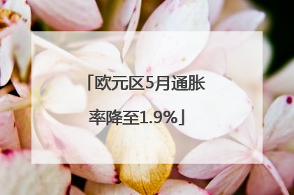 欧元区5月通胀率降至1.9%