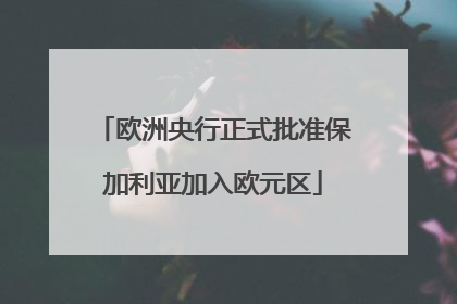 欧洲央行正式批准保加利亚加入欧元区