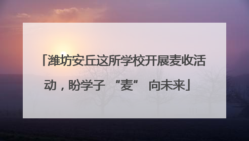 潍坊安丘这所学校开展麦收活动，盼学子 “麦” 向未来