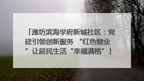 潍坊滨海学府新城社区：党建引领创新服务 “红色物业”让居民生活“幸福满格”
