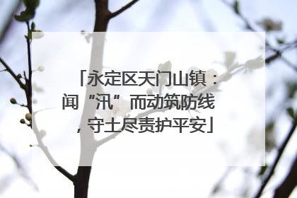 永定区天门山镇：闻“汛”而动筑防线，守土尽责护平安