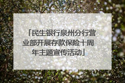 民生银行泉州分行营业部开展存款保险十周年主题宣传活动