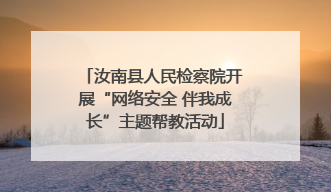 汝南县人民检察院开展“网络安全 伴我成长”主题帮教活动