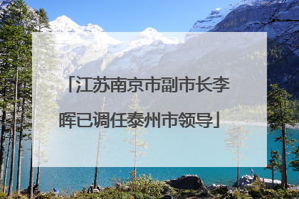 江苏南京市副市长李晖已调任泰州市领导