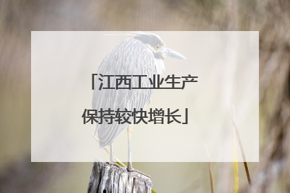 江西工业生产保持较快增长