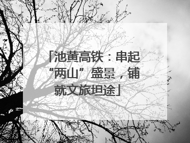 池黄高铁：串起“两山”盛景，铺就文旅坦途