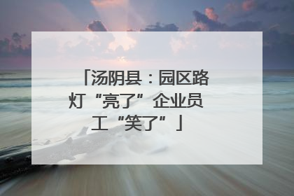 汤阴县：园区路灯“亮了”企业员工“笑了”
