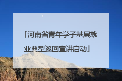 河南省青年学子基层就业典型巡回宣讲启动