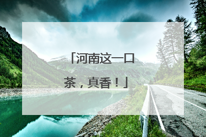 河南这一口茶，真香！