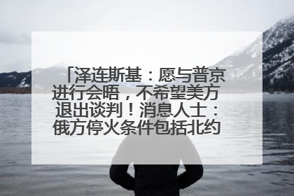 泽连斯基：愿与普京进行会晤，不希望美方退出谈判！消息人士：俄方停火条件包括北约“书面”保证不东扩