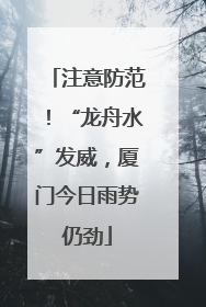 注意防范！“龙舟水”发威，厦门今日雨势仍劲