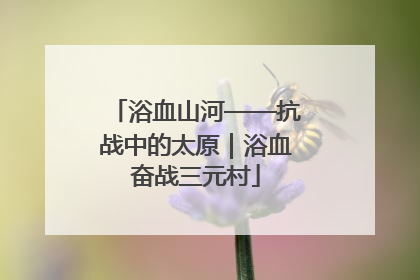浴血山河——抗战中的太原｜浴血奋战三元村