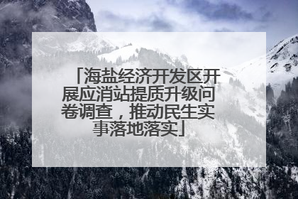 海盐经济开发区开展应消站提质升级问卷调查，推动民生实事落地落实