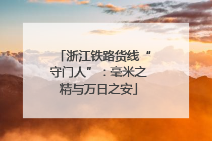 浙江铁路货线“守门人”：毫米之精与万日之安
