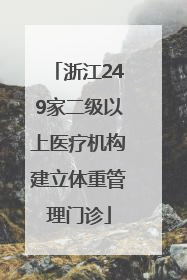 浙江249家二级以上医疗机构建立体重管理门诊