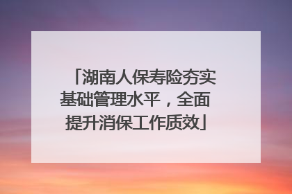 湖南人保寿险夯实基础管理水平，全面提升消保工作质效
