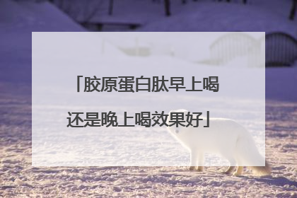 胶原蛋白肽早上喝还是晚上喝效果好