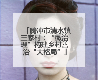 腾冲市清水镇三家村：“微治理”构建乡村善治“大格局”
