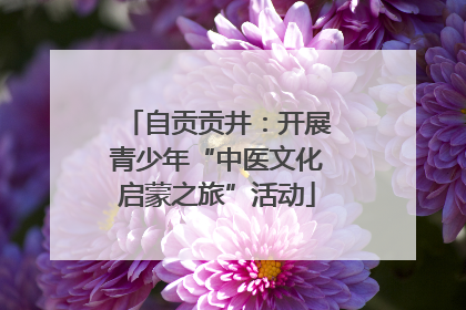 自贡贡井：开展青少年“中医文化启蒙之旅”活动