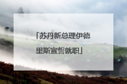 苏丹新总理伊德里斯宣誓就职