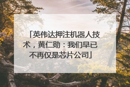 英伟达押注机器人技术，黄仁勋：我们早已不再仅是芯片公司