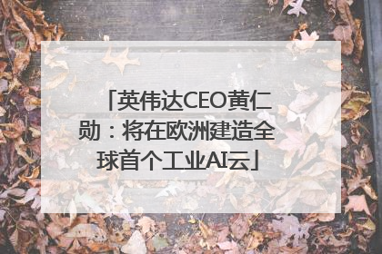 英伟达CEO黄仁勋：将在欧洲建造全球首个工业AI云
