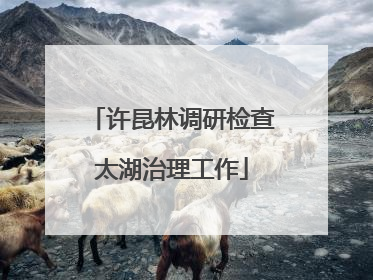 许昆林调研检查太湖治理工作