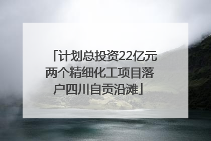 计划总投资22亿元 两个精细化工项目落户四川自贡沿滩