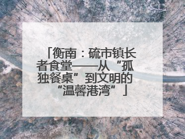 衡南：硫市镇长者食堂——从“孤独餐桌”到文明的“温馨港湾”