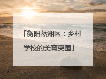 衡阳蒸湘区：乡村学校的美育突围