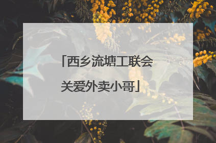西乡流塘工联会关爱外卖小哥