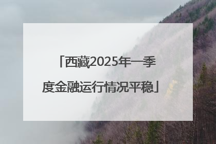西藏2025年一季度金融运行情况平稳
