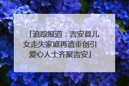 追踪报道：吉安县儿女走失家庭再遭重创引爱心人士齐聚吉安