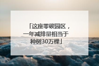 这座零碳园区，一年减排量相当于种树30万棵