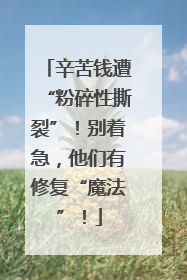 辛苦钱遭“粉碎性撕裂”！别着急，他们有修复“魔法”！