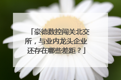 豪德数控闯关北交所，与业内龙头企业还存在哪些差距？