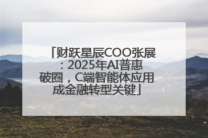 财跃星辰COO张展：2025年AI普惠破圈，C端智能体应用成金融转型关键