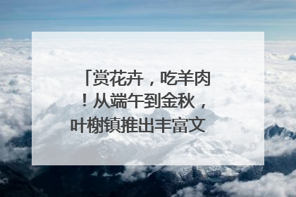 赏花卉，吃羊肉！从端午到金秋，叶榭镇推出丰富文旅活动邀您爽玩