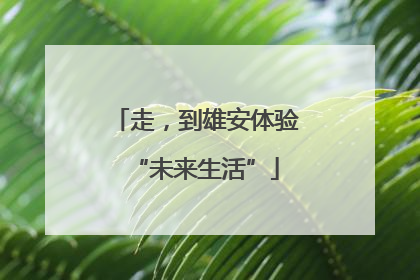 走，到雄安体验“未来生活”