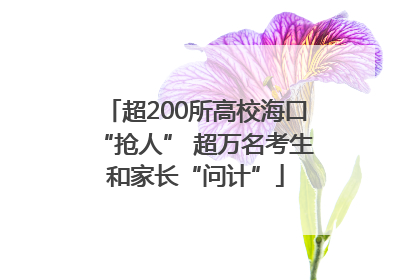 超200所高校海口“抢人” 超万名考生和家长“问计”