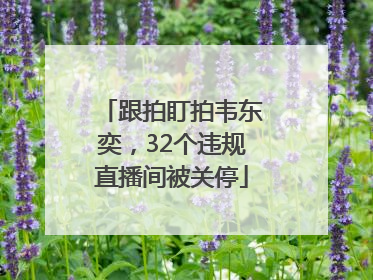 跟拍盯拍韦东奕，32个违规直播间被关停