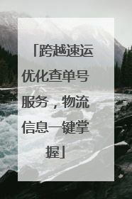 跨越速运优化查单号服务，物流信息一键掌握