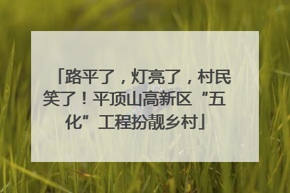 路平了，灯亮了，村民笑了！平顶山高新区“五化”工程扮靓乡村