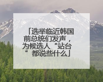 选举临近韩国前总统们发声，为候选人“站台”都说些什么