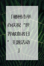 郴州市举办庆祝“世界献血者日”主题活动